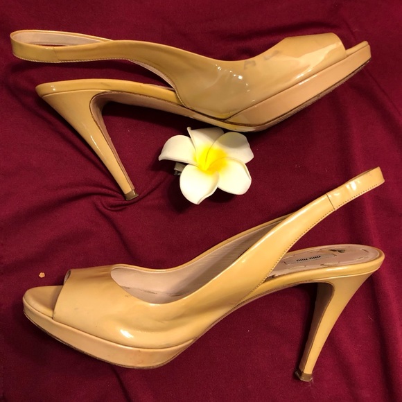 Miu Miu Patent 4” Nude Heels - Picture 4 of 6
